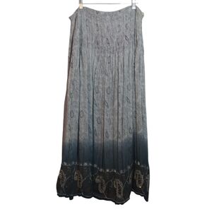 Soft Surroundings Vintage Boho Maxi Boho Gypsy Paisley Skirt Size L